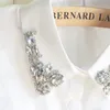 Корейский высококачественный кристалл бриллианты женщин поддельных воротников шифоновая рубашка съемный Peto Mujer Chemisier ежедневно из искусственных колонтов China