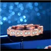 Ringen Sieraden Aankomst Vintage Mode-sieraden 925 Sterling Sierrose Gold Filled Pave Wit Sapphire CZ Diamond Dames Bruiloft Snake Band Drop