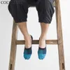 4pcs=2Pair/lot Fashion Happy Men Boat Socks Summer Autumn Non-slip Silicone Invisible Soft Cotton Slippers Male Ankle Socks Gift X0710