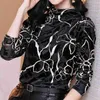 Winter kleding vrouwen lange mouwen velours blouse tops blouse vrouwen blusas mujer de moda turnleneck print blouse shirt D730 210602