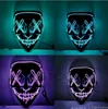 High quality Party Masks 10style EL Wire Skeleton Ghost Led Mask Flash Glowing Halloween masksCosplay Masquerade Face Horror