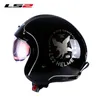 LS2 Open Face Motorcycle com vira-up Visor Vintage retro moto 3/4 s metade capacete de599