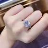 Anéis de casamento Original 925 Silver Square Ring Asscher Cut simulado Coquetel de noivado de diamante Mulheres topázias dedo jóias finas com caixa 39ess