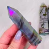 Decorative Objects & Figurines !!!Natural Electroplated Rhodonite Healing Obelisk Wand Ornament Home Decor Reiki Energy Crystal
