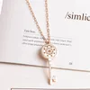 Rose Or Clé Collier Femmes Cou Pendentifs Titane Acier Bijoux Pour Cadeaux L'année Chaînes Charme