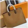 حقائب مصممة حقائب اليد حقيبة اليد المنقوش زهرة أحاديات Onthego Gm Mm Womens Handbag حقيبة تحمل على الظهر على الظهر أثناء التنقل