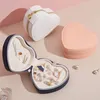Portable Travel Jewelry Storage Box Creative Heart Shaped PU Leather Display Rack Necklace Earrings Ring Boxes Desktop Decoration JJA8506