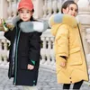 Bambini caldi Inverno Parka Capispalla Abbigliamento per adolescenti Abbigliamento per bambini Cappotto in pelliccia sintetica Giacca con cappuccio per vestiti per ragazze Tuta da neve 210903