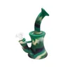 6.5 inç Silikon Beher Nargile Su Borusu Sigara Borular Renk Ile 14mm Kadın Kırılmaz Downstem Cam Kase Yağı Dab Rig Nargile Balmumu Pen vs Bong