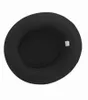 Mistdawn Hombres Mujeres Clásico Fieltro Pork Pie Cap Upturn Ala corta Porkpie Hat Black Ribbon Band Tamaño 7 1/4 Wide Sombreros