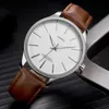 Wristwatches 0LE Luxury Men's Watch Fashion Leather Strap Quartz Wrist Simple Waterproof Clock