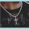 Łańcuchy Naszyjniki wisiorki biżuteria krystalicznie krzyżowy naszyjnik dla kobiet mężczyzn luksusowy pełny rhinestone gładki łańcuch węża gruby połączony dama c