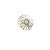 Cluster Rings Luxury Crystal Sunflower For Women Wedding Jewelry Fashion Gold Color Flower Adjustable Finger Ring Valentine's Day Gift