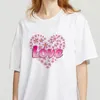 Kadın T-Shirt Aşk Mektupları Kadınlar Yaz Günlük Kısa Kollu Lady T Shirt 90s Kızlar Kadın Giyim Top Tee Tshirt Büyük boyutlu