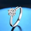 Classic 9k vitguld mode moissanit diamantring smycken bröllopsfest förlovnings årsdagen
