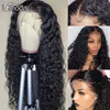 180% Dichtheid HD Transparant Water Wave Menselijk Haar Pruik Wholale Virgin Braziliaanse 13x6 Lace Front Menselijk Haar Pruiken voor Zwarte Vrouwen