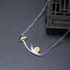 VLA 2021 925 Silver Creative Design Snail Mushroom Necklace Kvinnors temperament Härliga söta smycken