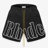 同様のアイテムと比較する最新の色のrhudeショーツデザイナーメンズバスケットボールショートパンツ2023ルーザリーサマービーチパームレターメッシュストリートAAA品質卸売