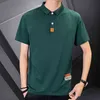 BROWON Brand Korean Fashion Men Clothing Summer Casual Short Sleeve Solid Color T-shirt New Turn-Down Collar Oversized T Shirt 210421