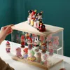 Doll Storage Box Acrylic Wood Material Toy Display Rack Perfume Dust Proof Display Cabinet Multi Layer Organizer HD Transparent 210626