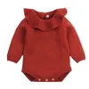 Baby Boy Girl Autumn Winter Clothes Long Sleeve Solid Color Knitted Warm Romper Jumpsuit Playsuit born 210816