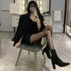 Net Red Black Women's Lace Sexy Fake Flesh Through Bare Legs Artifact Thin Anti Hook Silk Bottom Socks