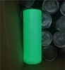 20oz !!! Süblimasyon düz !!! Tumbler Boş Glow Aydınlık Boya Luminescent Staliness Çelik Tumblers Sihirli Kupası Ile Koyu Tumbler