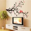 birds on branches tree wall decals animal decorative sticker bedroom wall arts classical black removable vinyl bird stickers 210420