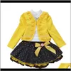 Baby Baby Maternity Drop Delivery 2021 Threepiece Girls Overskirt Knitted Kids Clothing Sets Long Sleeve Coat Skirts Rose Lace Short Dress 31