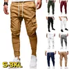 Style Moda Męskie Cargo Casual Solid Multi-Pocket Spodnie Spodnie Plus Size Joggers Spodnie spodnie