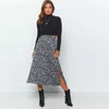 Sexy Leopard Wrap Skirt Print Chiffon Split Casual Fashion Long s for Women Spring Summer Clothes Zipper Elegant 210629