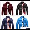 Down Parkas Ytterkläder Coats Kläder Kläder Drop Leverans 2021 Mens Vinter Varm Polded Slim Jacket Skidsporter Snowsuit Rock Klättring Kort