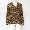 Vrouwen Vintage Blouse Lange Mouw Leopard Print Turn-Down Collar Chiffon Blouse Lady Office Shirt Casual Losse Tops 3XL 210415