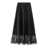 Summer Black Lace Long Skirt Faldas Plus Size Loose High Waist Women s A- Line Midi for s 9833 210629