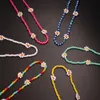 Chokers bohemian färgglada frö pärla blomma choker halsband uttalande kort krage clavicle chain för kvinnor smycken bijoux