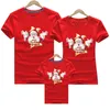 Familj Matchande Tshirt Mamma Pappa T-tröja Julhjort Print Mommy Daddy Baby Short Sleeve Shirt Kläder 210417