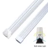 8FT Linkable Shop Lights,120W 14400LM V-Shape T8 LED Tube Fixture,Double Side 4 rows,Clear Lens 6000K Fluorescent Lamp Replacement