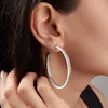 HOOP Huggie Cocom Fashion Cercle rond Big Boucles d'oreilles avec cristaux d'Autriche Cadeau de bijoux de luxe de style exagéré pour femme fille