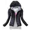 Winter Jacket Women Cotton Down Parka Hooded Women's Coat Casual Slim Down & Parkas Solid Basic Women's Jacket Long Sleeve Coat 210923