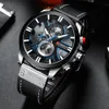 Uhr Chronograph Sport Herren Uhren Quarz Uhr Leder Männliche Armbanduhr Relogio Masculino Mode Geschenk für Männer