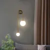 Moderne Led Wall Lamp Glas Ball Lampshade Gold Home Decor Woonkamer Slaapkamer SCONCE NOORDISCHE LUMINICHE Lichtspiegel Koplamp