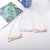 10pcs Ligaturen Buchstabe Word Frau Halsketten Frau Charme bezaubernd faszinierende Schlüsselbein Alphabet Anhänger Kette Halskette Jewel6861824