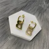Designer Letters Charm Earring Women Rhinestone Diamond Stud Hip Hop Style Gold Earrings Ladies Hollow Out Letter Studs6249619