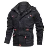 Men's Winter Cotton Parkas Thick Warm Bomber Jacket Male Outwear Fleece Hooded Multi-Pocket Tactical Military Jackets Overcoat 211104