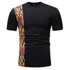 Camicia Dashiki africana Uomo Top Stampa Manica lunga Marca Slim Patchwork O-Collo Maglietta tribale Splice Pull Streetwear 210524