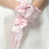 Kinderen formele etiquette handschoenen satijn parel boog handschoen voor bruiloft bloem meisjes prinses dans kinderen