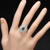 Exclusive Women Wedding Engagement Jewelry Sparkling Cubic Zirconia Stone Ring with Blue Mystical Crystal R101 210714