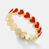 Nieuwe kleurrijke glazuur hart omgeven mooie stapelringen voor vrouwen minimalistische gouden ringen voor de beste vriend schattige hart ring Q0708