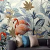 Aangepaste muurschildering Europese stijl handgeschilderde tropische plant flamingo foto 3D muur muurschilderingen behang voor hotel slaapkamer levende kamergeegoed