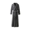 Vêtements de nuit pour hommes Robe noire Kimono bain homme à manches longues chaud Robe de chambre Herren Schlafanzug hiver Extra flanelle peignoir 2021